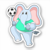 Elefant als Fußballspieler mit Fußball.PNG Aufkleber (Vorderseite)