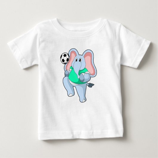 Elefant als Fußballspieler mit Fußball.PNG Baby T-shirt (Vorderseite)