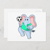 Elefant als Fußballspieler mit Fußball.PNG Postkarte (Vorne/Hinten)