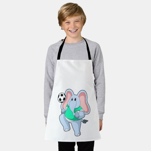 Elefant als Fußballspieler mit Fußball.PNG Schürze (Getragen)