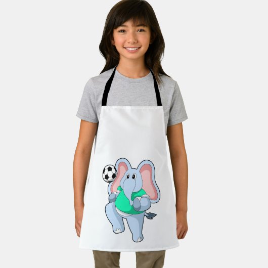 Elefant als Fußballspieler mit Fußball.PNG Schürze (Insitu)