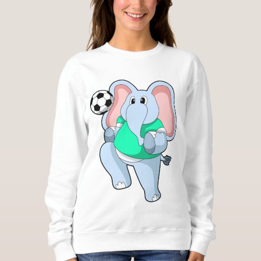 Elefant als Fußballspieler mit Fußball.PNG Sweatshirt (Vorderseite)
