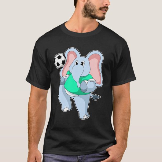 Elefant als Fußballspieler mit Fußball.PNG T-Shirt (Vorderseite)