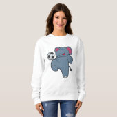 Elefant als Fußballspieler mit Fußball Sweatshirt (Vorne ganz)