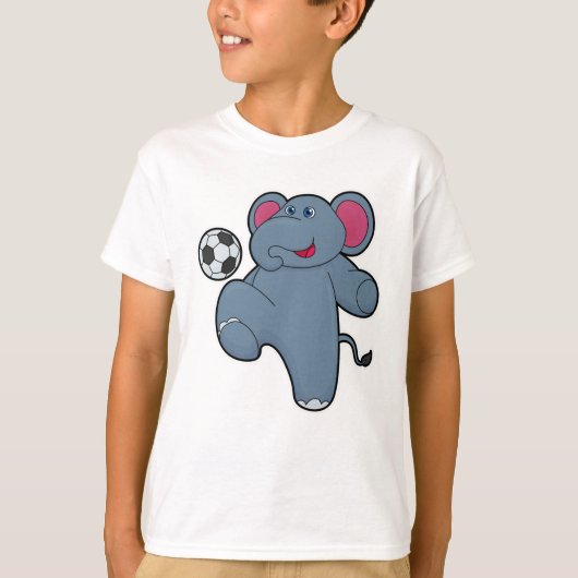 Elefant als Fußballspieler mit Fußball T-Shirt (Vorderseite)