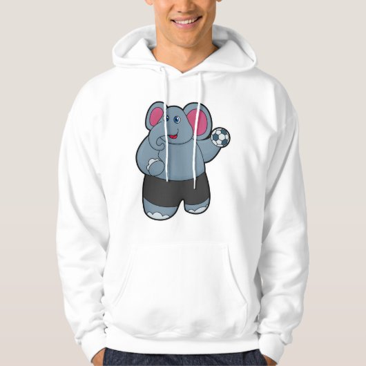 Elefant als Handballspieler mit Handball Hoodie (Vorderseite)