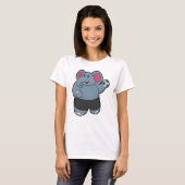 Elefant als Handballspieler mit Handball T-Shirt (Vorne ganz)