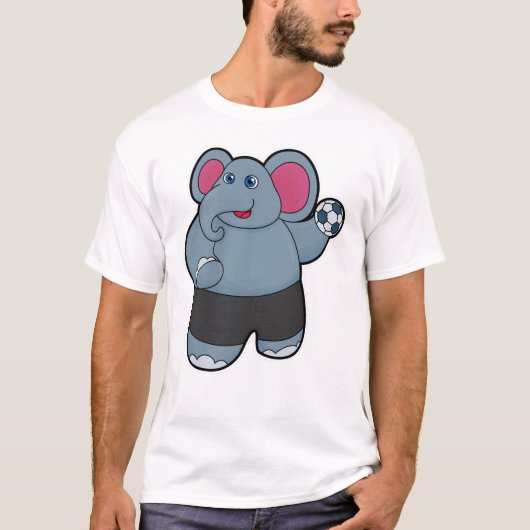 Elefant als Handballspieler mit Handball T-Shirt (Vorderseite)