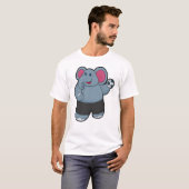 Elefant als Handballspieler mit Handball T-Shirt (Vorne ganz)