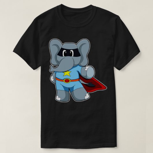Elefant als Held mit Kap T-Shirt (Design vorne)
