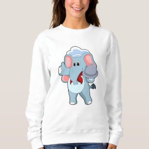 Elefant als Kellner mit Platter Sweatshirt