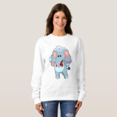 Elefant als Kellner mit Platter Sweatshirt (Vorne ganz)