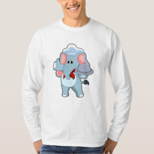 Elefant als Kellner mit Platter T-Shirt