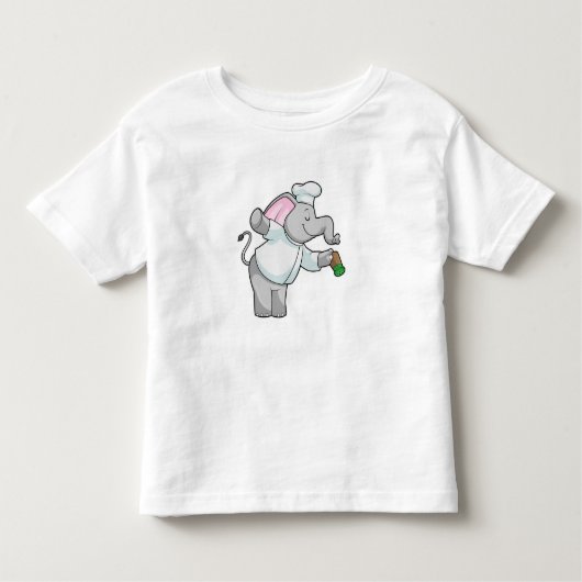 Elefant als Koch mit Salzstreuer Kleinkind T-shirt (Vorderseite)