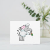 Elefant als Koch mit Salzstreuer Postkarte (Stehend Vorderseite)
