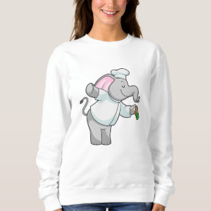 Elefant als Koch mit Salzstreuer Sweatshirt