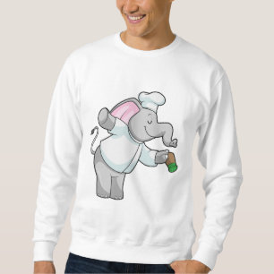 Elefant als Koch mit Salzstreuer Sweatshirt