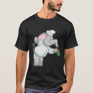 Elefant als Koch mit Salzstreuer T-Shirt
