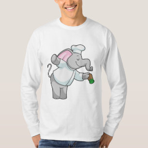 Elefant als Koch mit Salzstreuer T-Shirt