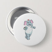 Elefant als Krankenschwester mit Medizin Button (Vorne & Hinten)