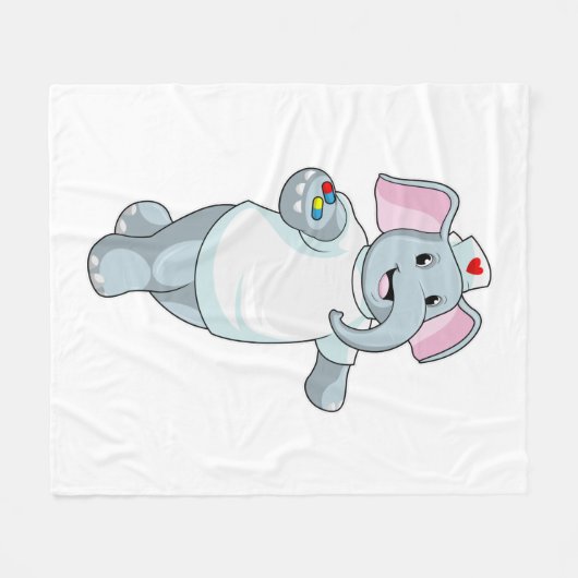 Elefant als Krankenschwester mit Medizin Fleecedecke (Vorderseite (Horizontal))