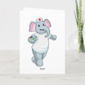 Elefant als Krankenschwester mit Medizin Karte (Rückseite)