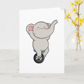 Elefant als Künstler bei Zirkus mit Reifen Karte (Gelbe Blume)