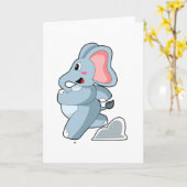 Elefant als Läufer Karte (Gelbe Blume)
