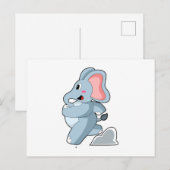 Elefant als Läufer Postkarte (Vorne/Hinten)