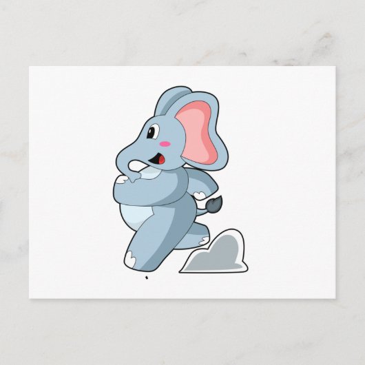 Elefant als Läufer Postkarte (Vorderseite)