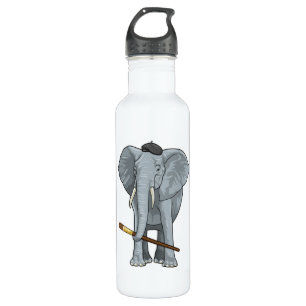 Elefant als Maler mit Pinsel Edelstahlflasche