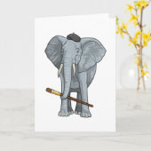 Elefant als Maler mit Pinsel Karte (Gelbe Blume)