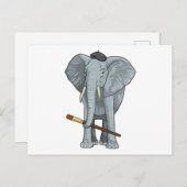 Elefant als Maler mit Pinsel Postkarte (Vorne/Hinten)