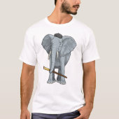 Elefant als Maler mit Pinsel T-Shirt (Vorderseite)