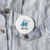 Elefant als Skater mit Skateboard Button (Beispiel)