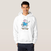 Elefant als Skater mit Skateboard Hoodie (Vorne ganz)