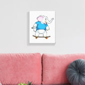 Elefant als Skater mit Skateboard Leinwanddruck (Insitu (Wohnzimmer))