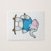 Elefant als Skater mit Skateboard Puzzle (Horizontal)
