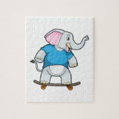 Elefant als Skater mit Skateboard Puzzle (Vertikal)