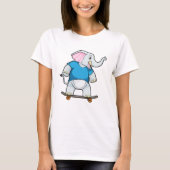 Elefant als Skater mit Skateboard T-Shirt (Vorderseite)