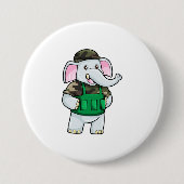 Elefant als Soldat mit Uniform & Helm Button (Vorderseite)