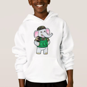 Elefant als Soldat mit Uniform & Helm Hoodie