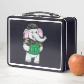 Elefant als Soldat mit Uniform & Helm Metall Brotdose (Beispiel)