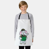 Elefant als Soldat mit Uniform & Helm Schürze (Getragen)