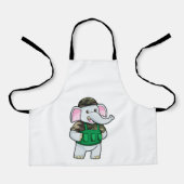 Elefant als Soldat mit Uniform & Helm Schürze (Vorderseite)