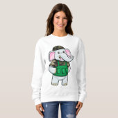 Elefant als Soldat mit Uniform & Helm Sweatshirt (Vorne ganz)