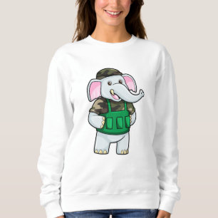 Elefant als Soldat mit Uniform & Helm Sweatshirt