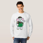 Elefant als Soldat mit Uniform & Helm T-Shirt (Vorne ganz)