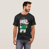 Elefant als Soldat mit Uniform & Helm T-Shirt (Vorne ganz)