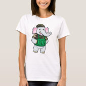 Elefant als Soldat mit Uniform & Helm T-Shirt (Vorderseite)